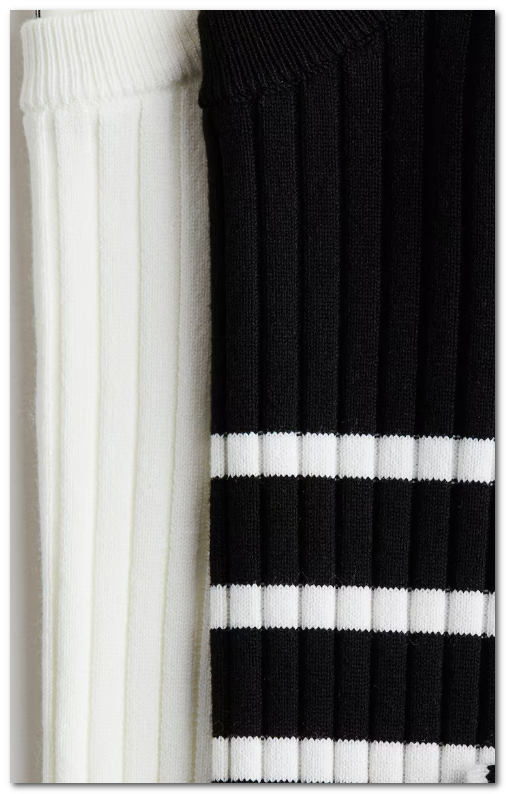 H&M Ruffle-Trimmed Rib-Knit