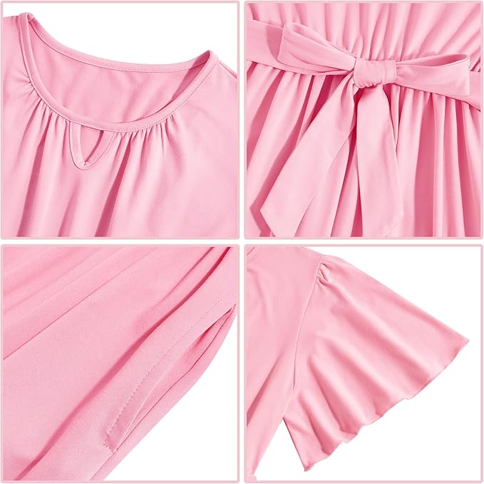 Girls Ruffle Dress Plain Casual/Party