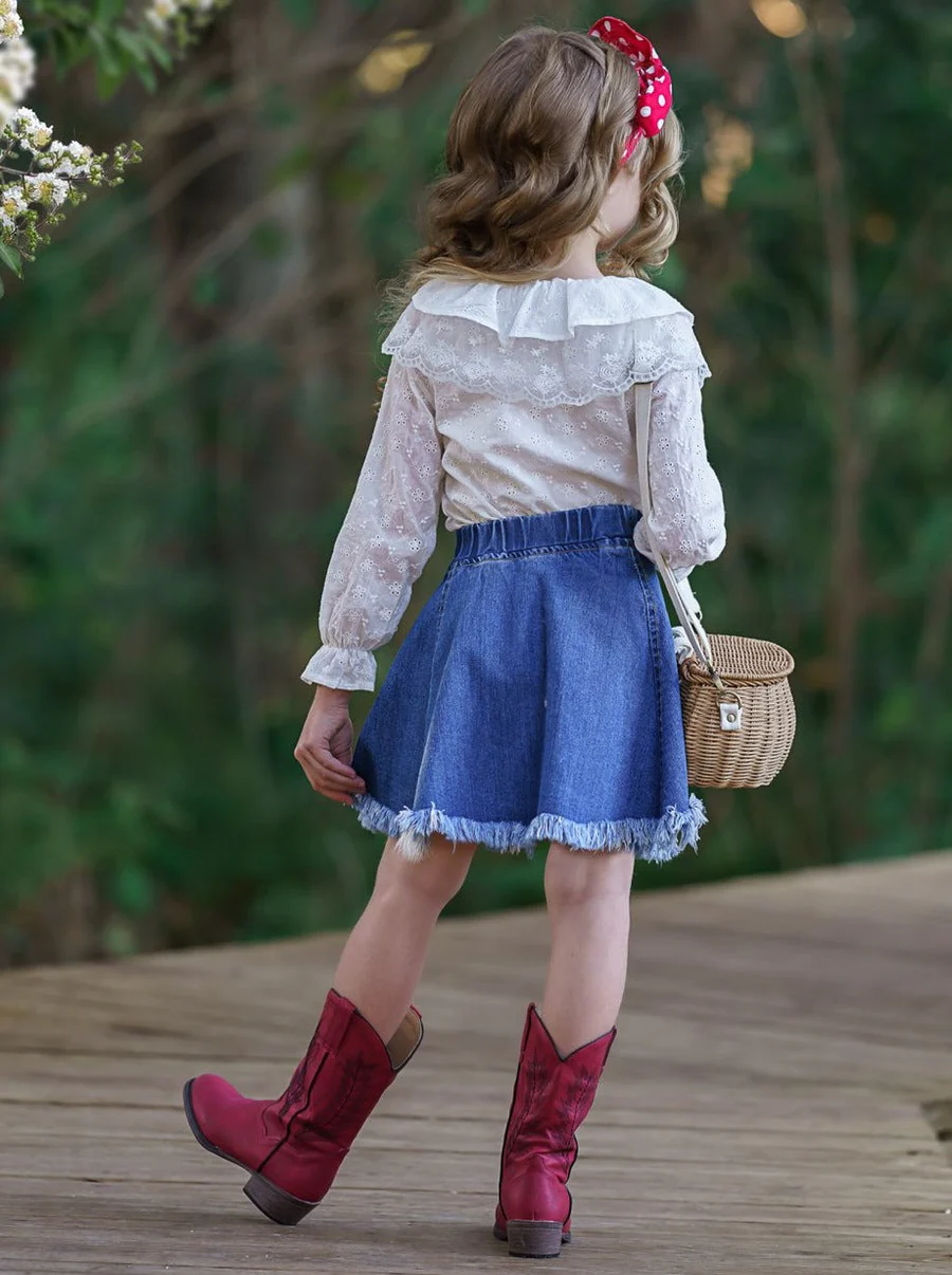 Sweet Sweet Spring Denim Skirt Set