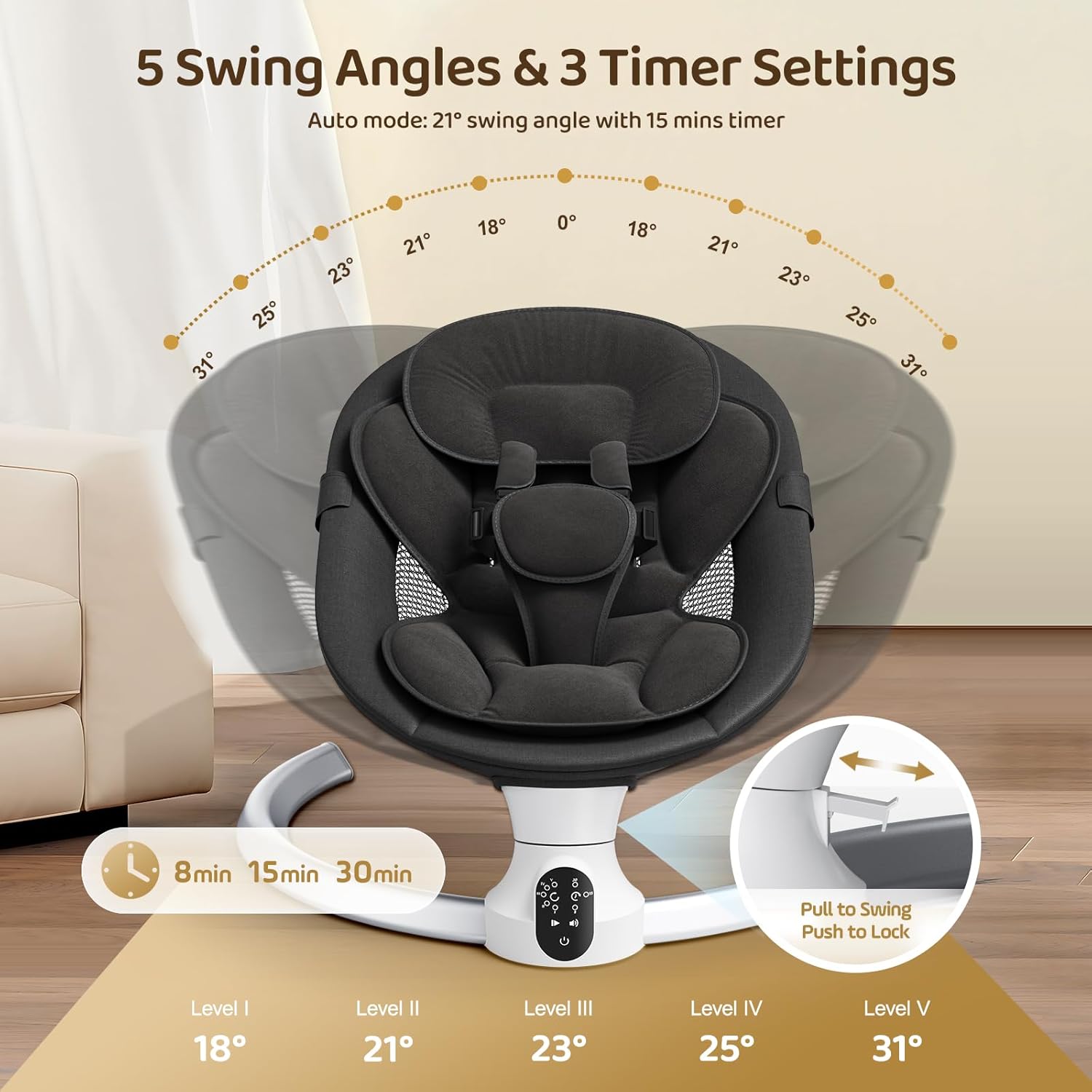 Fdlscpem Electric Baby Swing Chair