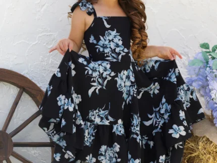 Garden Party Floral Hi-Lo Ruffle Dress