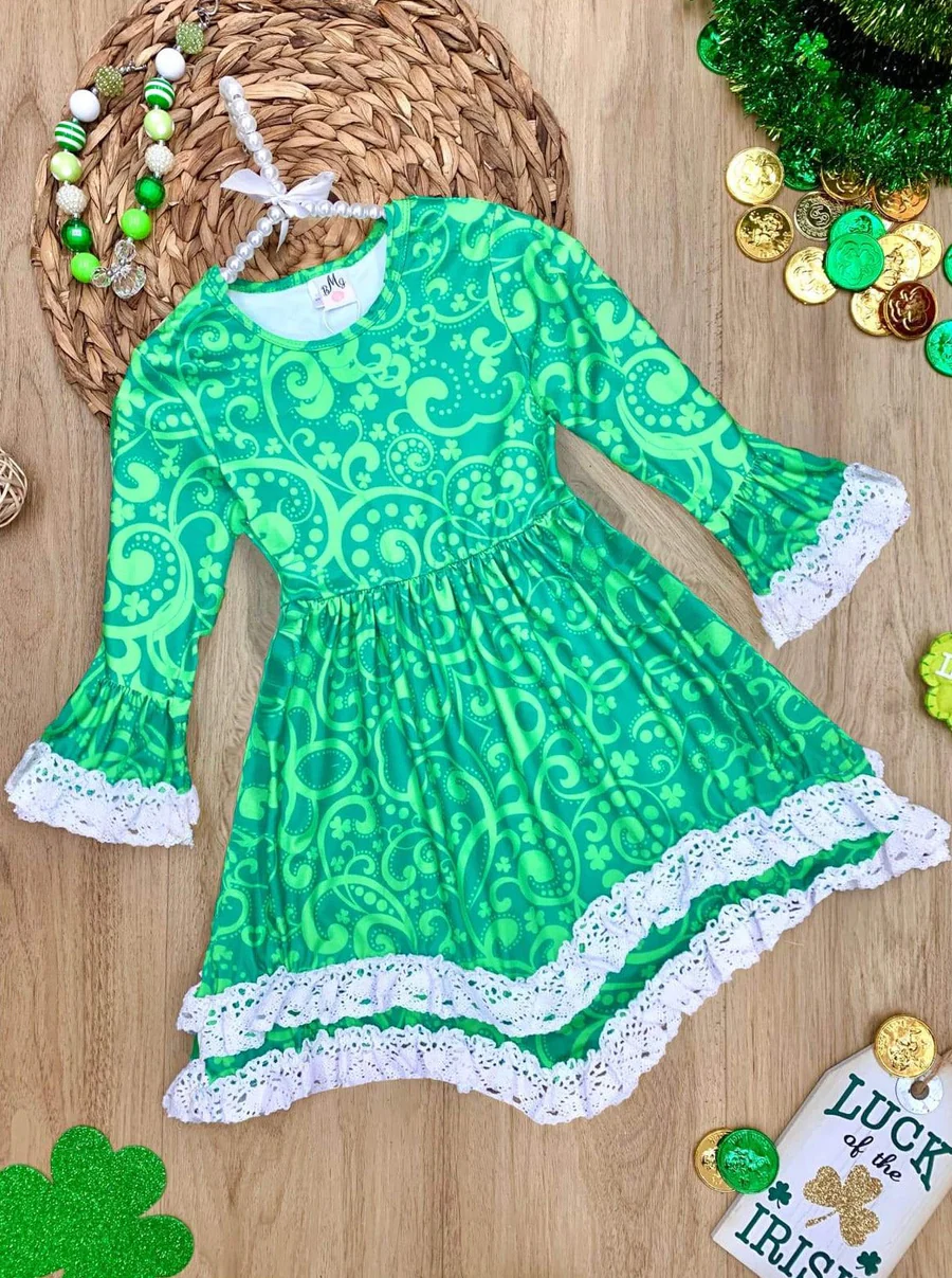 Patty Paisley Crochet Hem Dress
